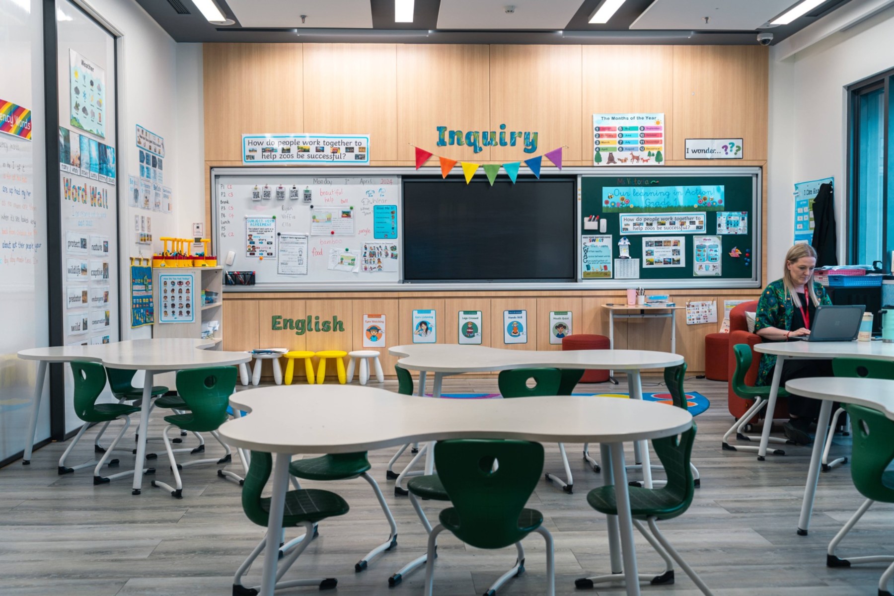 A classroom for learning and discussion